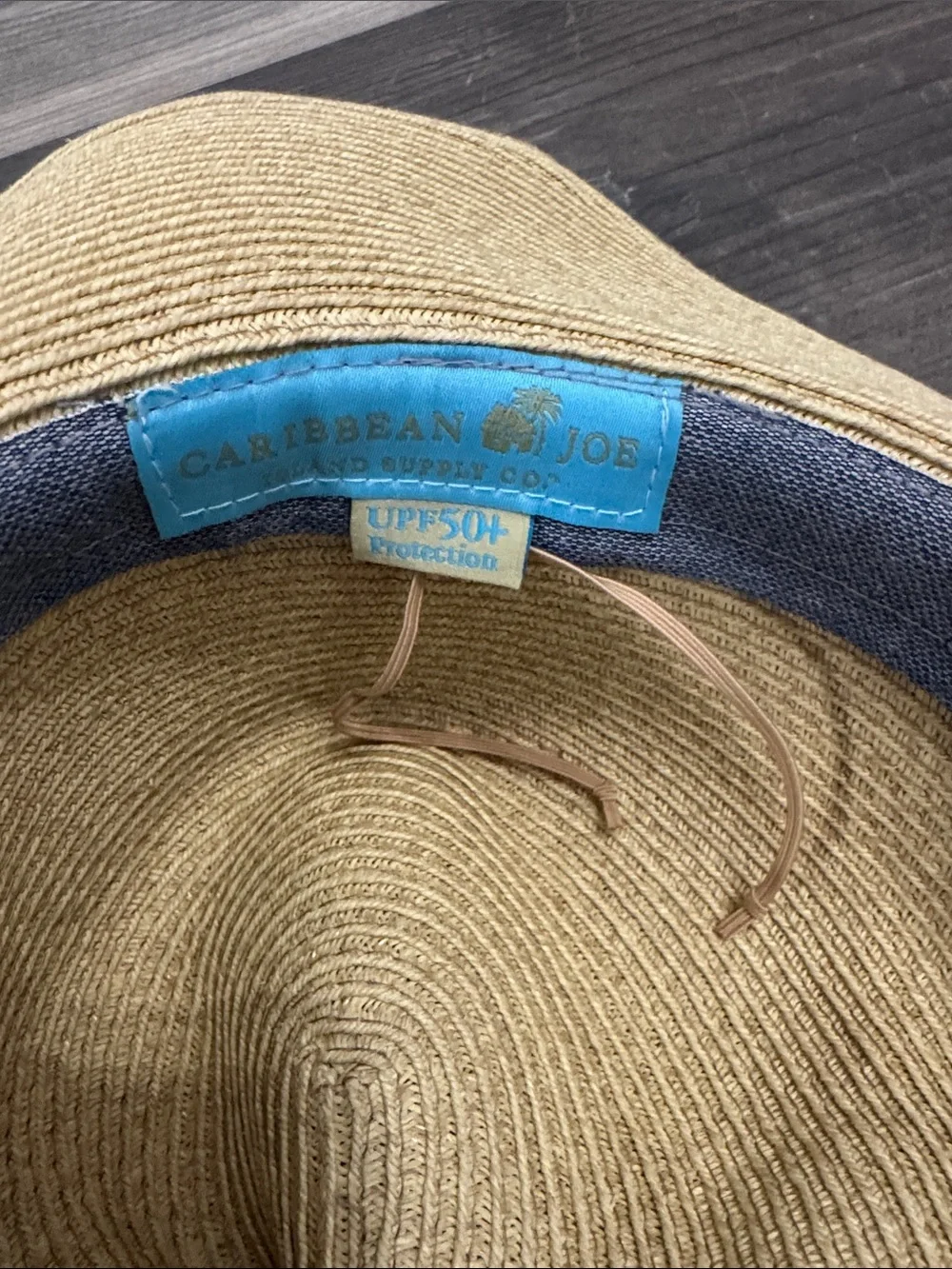 Caribbean Joe UPF 50+ Wide Brim Straw Sun Hat - Natural Tan